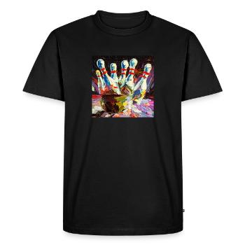 Peinture abstraite à l’huile colorée d’une frappe de bowling - T-shirt Premium bio Homme - noir - Devant - Nico (187cm)
