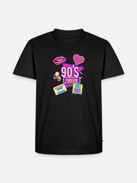 I Love The 90's 90s Forever Love Gift - Herre Premium økologisk T-shirt - sort