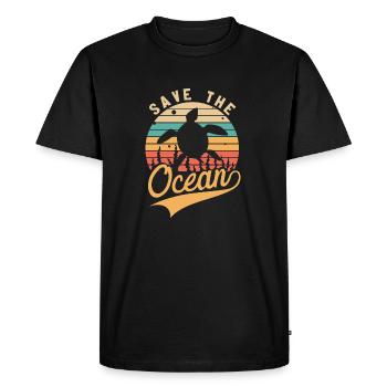 Save the Ocean Gardez le plastique de la mer libre - T-shirt Premium bio Homme - noir - Devant - Nico (187cm)