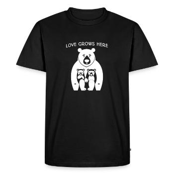Love Grows Here - Bear Family - Men's Premium Organic T-Shirt - black - Front - Nico (187cm)