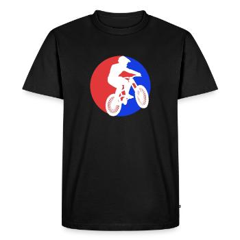 Vététistes en VTT - T-shirt Premium bio Homme - noir - Devant - Nico (187cm)