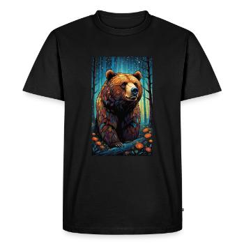 Bear | Brown Bear | Grizzly Bear | Animals - Men's Premium Organic T-Shirt - black - Front - Nico (187cm)