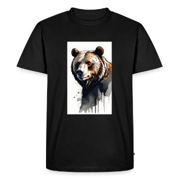 Bear | Brown Bear | Grizzly Bear | Animals - Men's Premium Organic T-Shirt - black - Front - Nico (187cm)