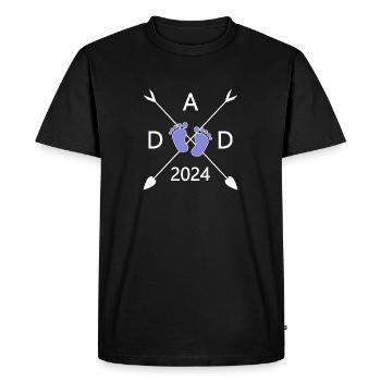 Papa 2024 | Papa 2024 - T-shirt Premium bio Homme - noir - Devant - Nico (187cm)