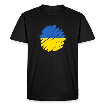 Drapeau de l’Ukraine Vintage Drapeau ukrainien d’occasion Look - T-shirt Premium bio Homme - noir - Devant - Nico (187cm)