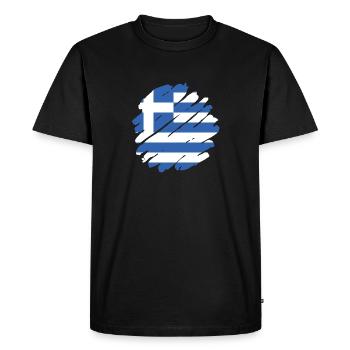 Greece Flag Hellas Athens Greek Flag - Men's Premium Organic T-Shirt - black - Front - Nico (187cm)