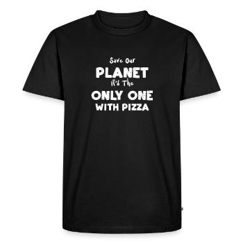 Sauvez notre planète, c’est le seul sur... - T-shirt Premium bio Homme - noir - Devant - Nico (187cm)