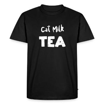 Thé au lait de chat - Chats - T-shirt Premium bio Homme - noir - Devant - Nico (187cm)
