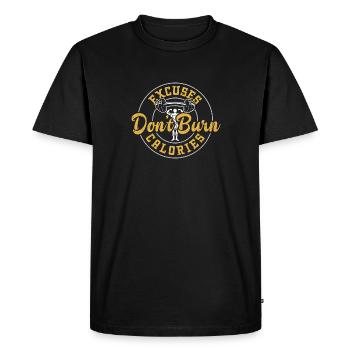 Excuses Don't Burn Calories - Gym - Men's Premium Organic T-Shirt - black - Front - Nico (187cm)