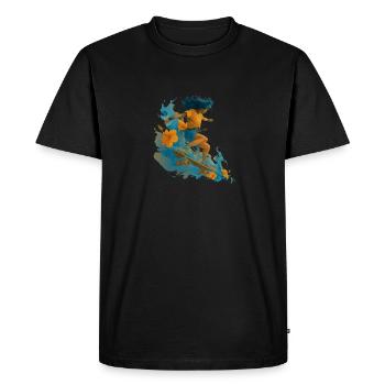Vibrations de skate tropical - T-shirt Premium bio Homme - noir - Devant - Nico (187cm)