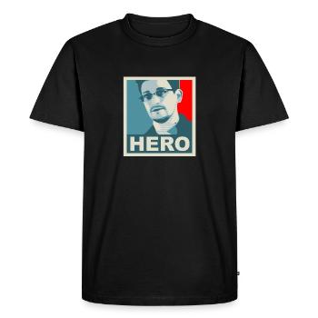 hero - Men's Premium Organic T-Shirt - black - Front - Nico (187cm)