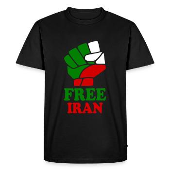 Free iran - Men's Premium Organic T-Shirt - black - Front - Nico (187cm)