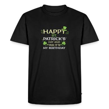 Bonne Saint-Patrick et oui... - T-shirt Premium bio Homme - noir - Devant - Nico (187cm)