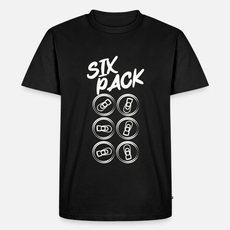 Sixpack Bier Dose Männer lustig - Männer Premium Bio T-Shirt - Schwarz