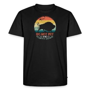 Bison Büffel Buffalo Do Not Pet The Fluffy Cows - T-shirt Premium bio Homme - noir - Devant - Nico (187cm)