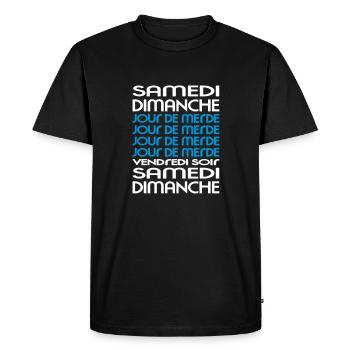 Week - Week - Shit Day (2c) - Men's Premium Organic T-Shirt - black - Front - Nico (187cm)