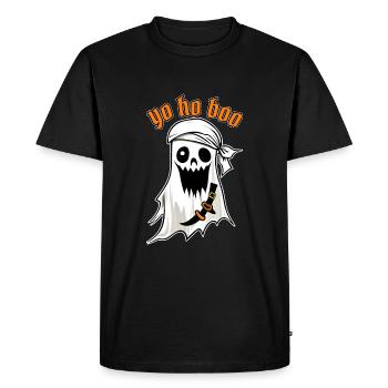 Drôle Halloween Pirate Ghost T-Shirt Pullover Sweat-shirt - T-shirt Premium bio Homme - noir - Devant - Nico (187cm)