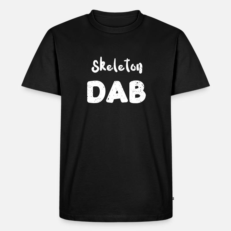 Skeleton Dab - Halloween - Männer Premium Bio T-Shirt - Schwarz
