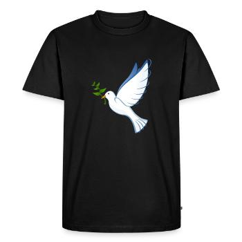Beautiful white dove - Men's Premium Organic T-Shirt - black - Front - Nico (187cm)