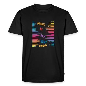 Music - Men's Premium Organic T-Shirt - black - Front - Nico (187cm)