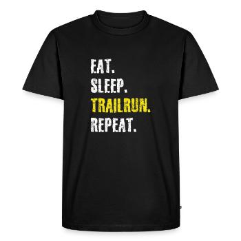Trail Running Mangez Sommeil Traillauf Shirt Gift - T-shirt Premium bio Homme - noir - Devant - Nico (187cm)