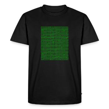 Matrice des nombres - pirate informatique - T-shirt Premium bio Homme - noir - Devant - Nico (187cm)