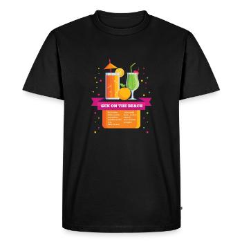 Sexe sur la plage et plus de cocktails - T-shirt Premium bio Homme - noir - Devant - Nico (187cm)