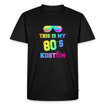 80er Jahre Kostüm Outfit Mottoparty Party - Männer Premium Bio T-Shirt - Schwarz - Vorne - Nico (187cm)