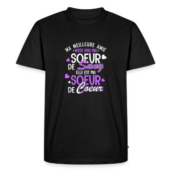 ma meilleure amie est ma soeur de coeur - T-shirt Premium bio Homme - noir - Devant - Nico (187cm)