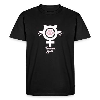 Feminism Cats - Men's Premium Organic T-Shirt - black - Front - Nico (187cm)