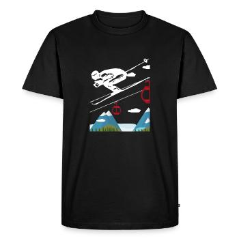 Ski ski vacances ski - T-shirt Premium bio Homme - noir - Devant - Nico (187cm)