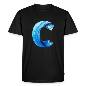 Lettre C PEINTE - T-shirt Premium bio Homme - noir - Devant - Nico (187cm)