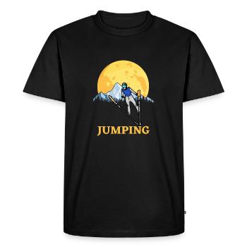 Jumping jump ski sport winter gift fan jump - Men's Premium Organic T-Shirt - black - Front - Nico (187cm)