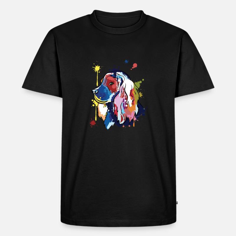 Cocker spaniel - bunte Illustration - Männer Premium Bio T-Shirt - Schwarz