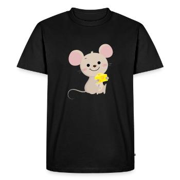 Souris - T-shirt Premium bio Homme - noir - Devant - Nico (187cm)