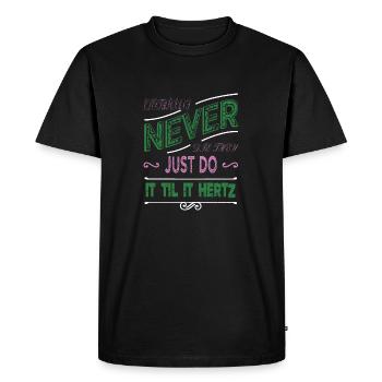 electrician bib training gift idea bday light bulb - Men's Premium Organic T-Shirt - black - Front - Nico (187cm)