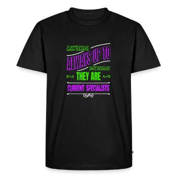 birthday present idea retired socket statement - Men's Premium Organic T-Shirt - black - Front - Nico (187cm)