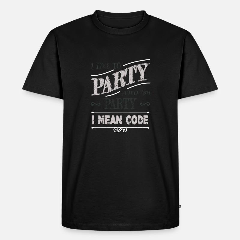 computer programming quote statement - Männer Premium Bio T-Shirt - Schwarz