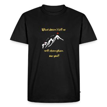 What doesn't kill us makes us stronger! - Men's Premium Organic T-Shirt - black - Front - Nico (187cm)