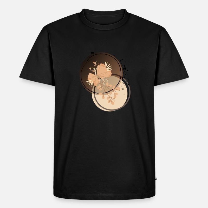 Braun schattierte Blumen - Männer Premium Bio T-Shirt - Schwarz