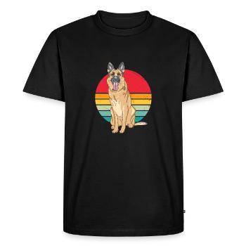 German Shepherd retro Berger allemand - T-shirt Premium bio Homme - noir - Devant - Nico (187cm)