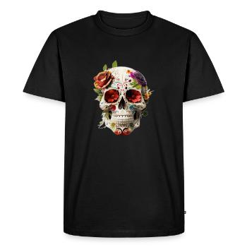 Sugar Skull Skull | Skull | Skull Art - Men's Premium Organic T-Shirt - black - Front - Nico (187cm)