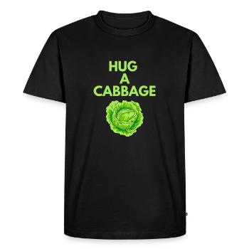 HUG A CABBAGE - Men's Premium Organic T-Shirt - black - Front - Nico (187cm)