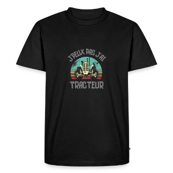 Fermier fermière tracteur - T-shirt Premium bio Homme - noir - Devant - Nico (187cm)