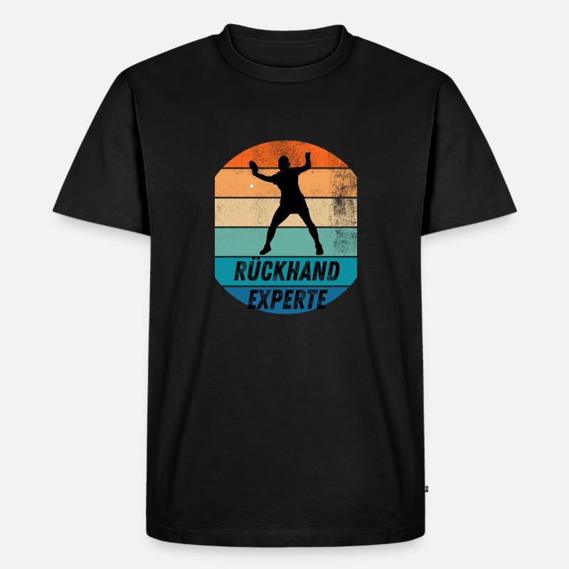 Rückhandexperte - Männer Premium Bio T-Shirt - Schwarz