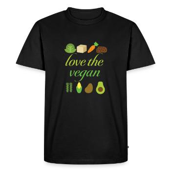 Love the vegan - Men's Premium Organic T-Shirt - black - Front - Nico (187cm)