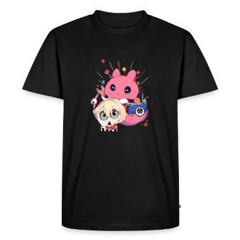 Otaku Anime Manga Japan Animals Hamster Pink Gothic - Men's Premium Organic T-Shirt - black - Front - Nico (187cm)