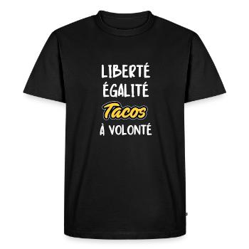 Tacos à volonté - T-shirt Premium bio Homme - noir - Devant - Nico (187cm)