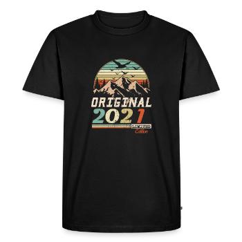 2021 vintage anniversaire rétro vintage cadeau - T-shirt Premium bio Homme - noir - Devant - Nico (187cm)