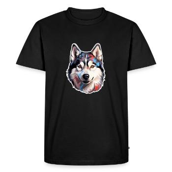 Siberian Husky - Men's Premium Organic T-Shirt - black - Front - Nico (187cm)
